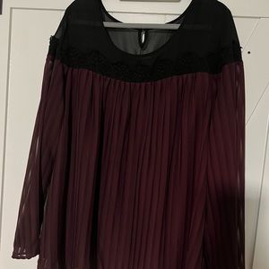 Torrid Maroon and Black Top, Size 3